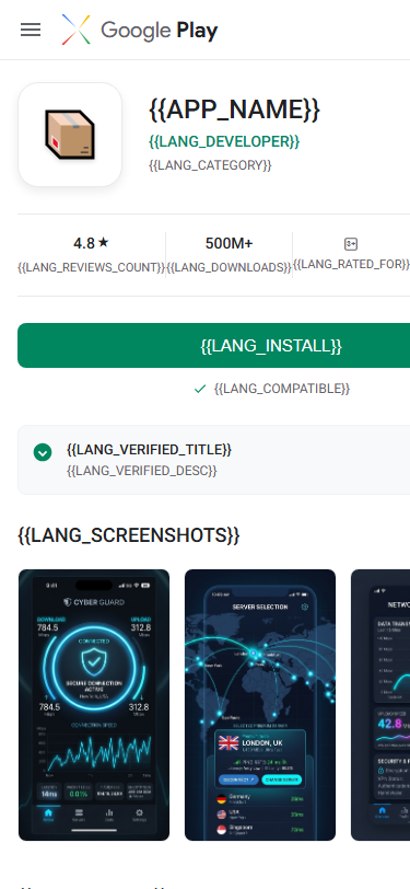 Google Play Store 模板预览